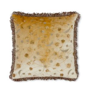 Boccaccio cushion in Capri silk velvet - Almond